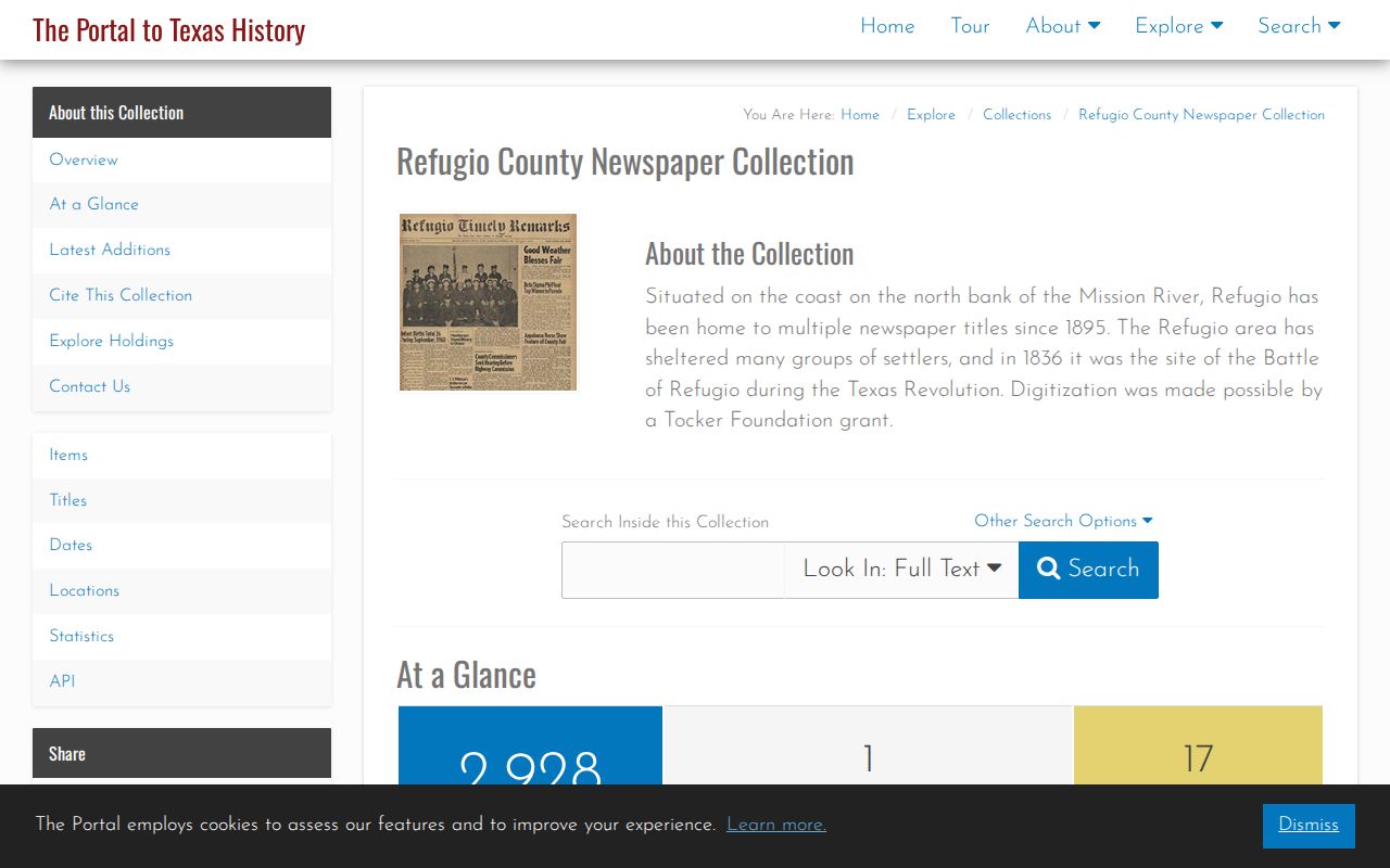 UNT Refugio County newspaper collection page